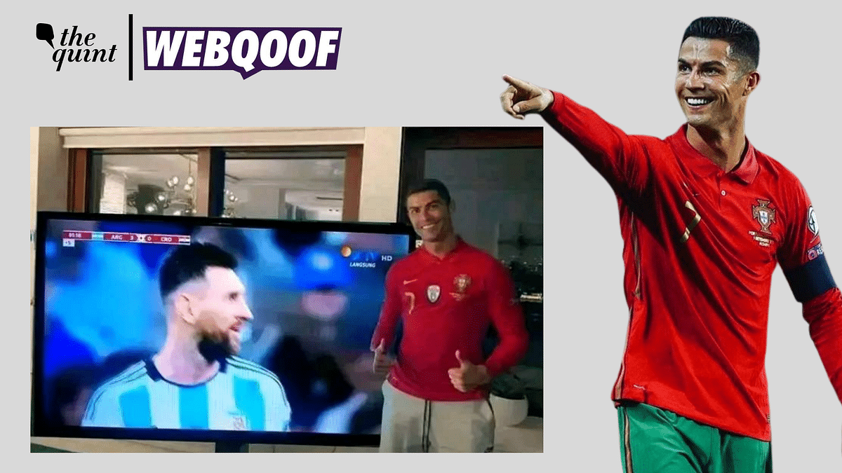 Viral Image Showing Ronaldo Supporting Lionel Messi And Argentina Is Edited