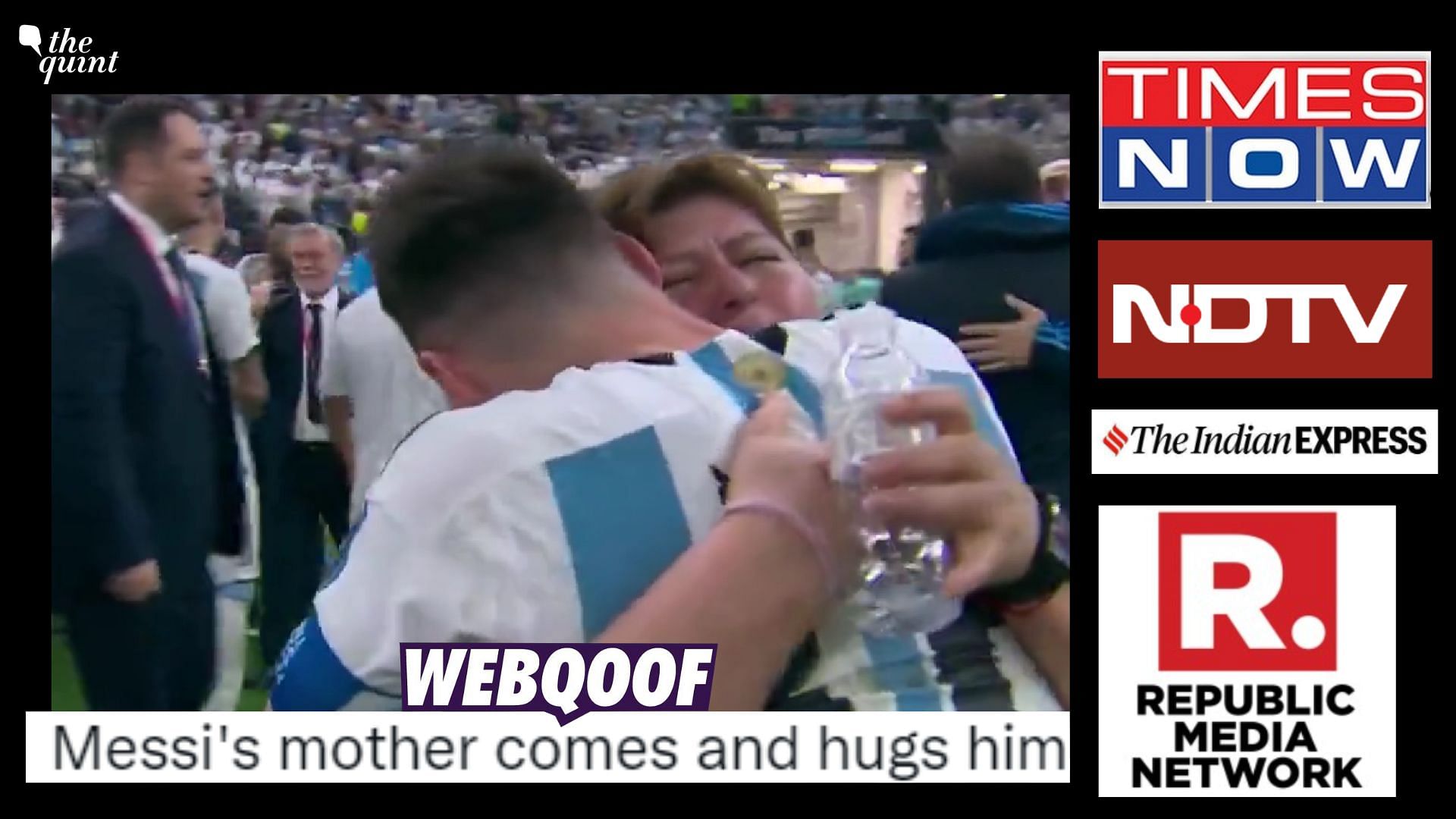 <div class="paragraphs"><p>Fact-Check | The video does not show Argentine footballer Lionel Messi hugging his mother after winning the 2022 FIFA World Cup.</p></div>