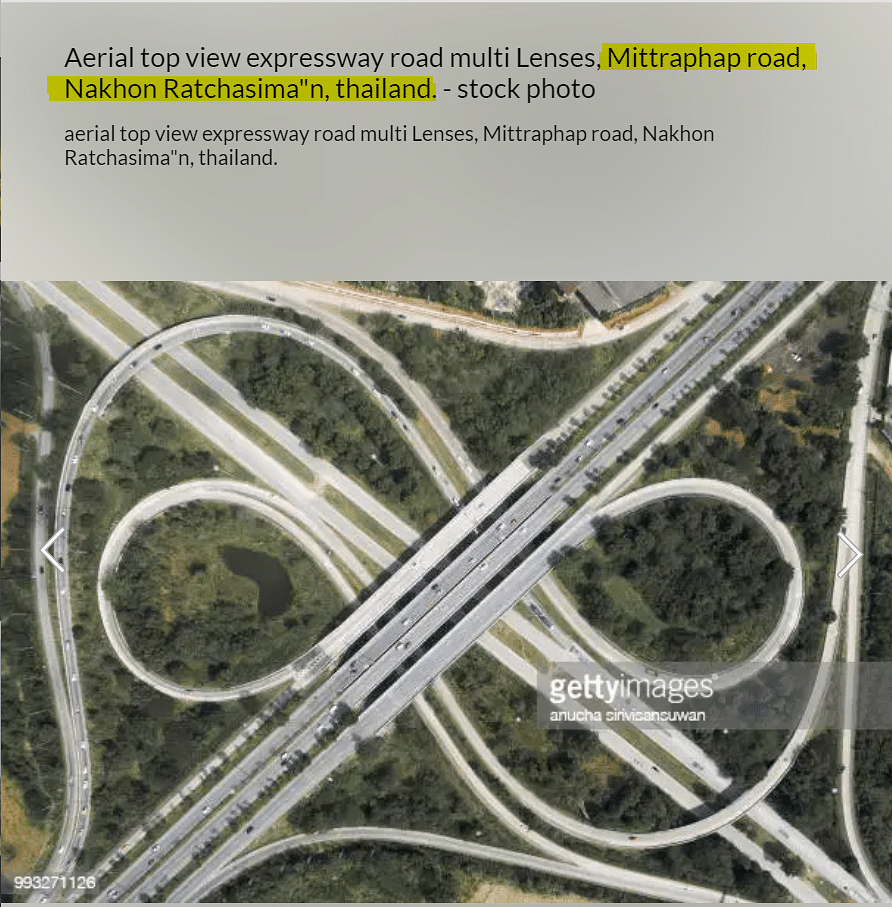 The image is of a highway in Bangkok, Thailand.