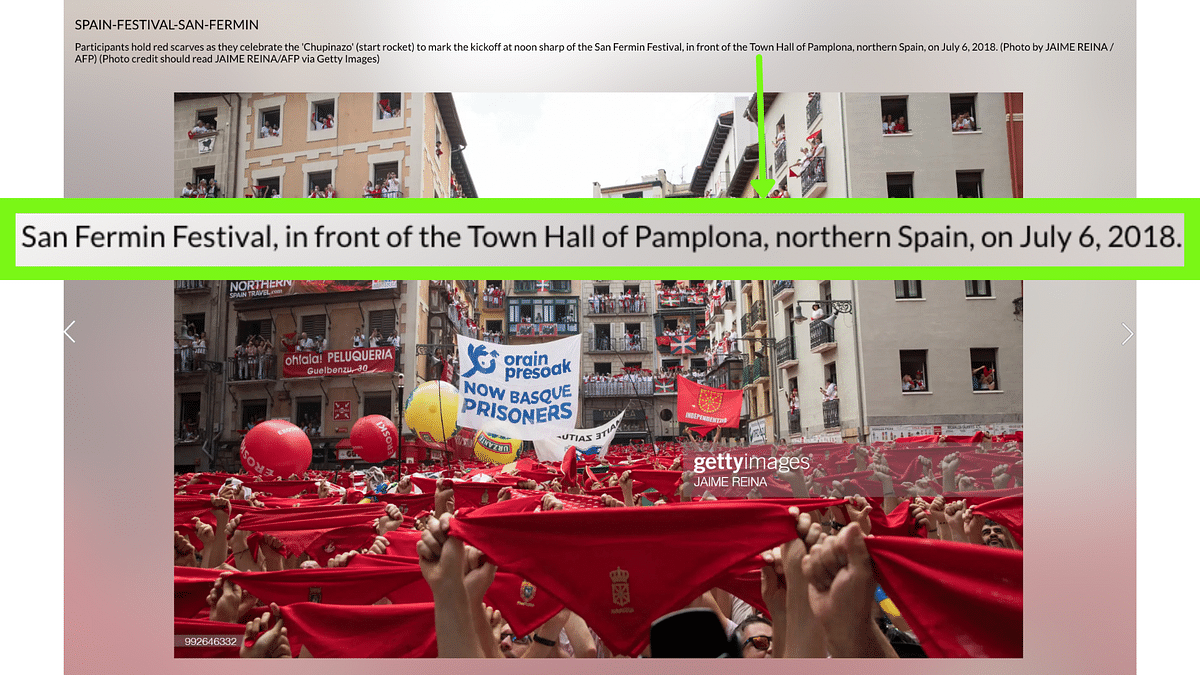 The video is from the San Fermin festival in Pamplona, Spain.