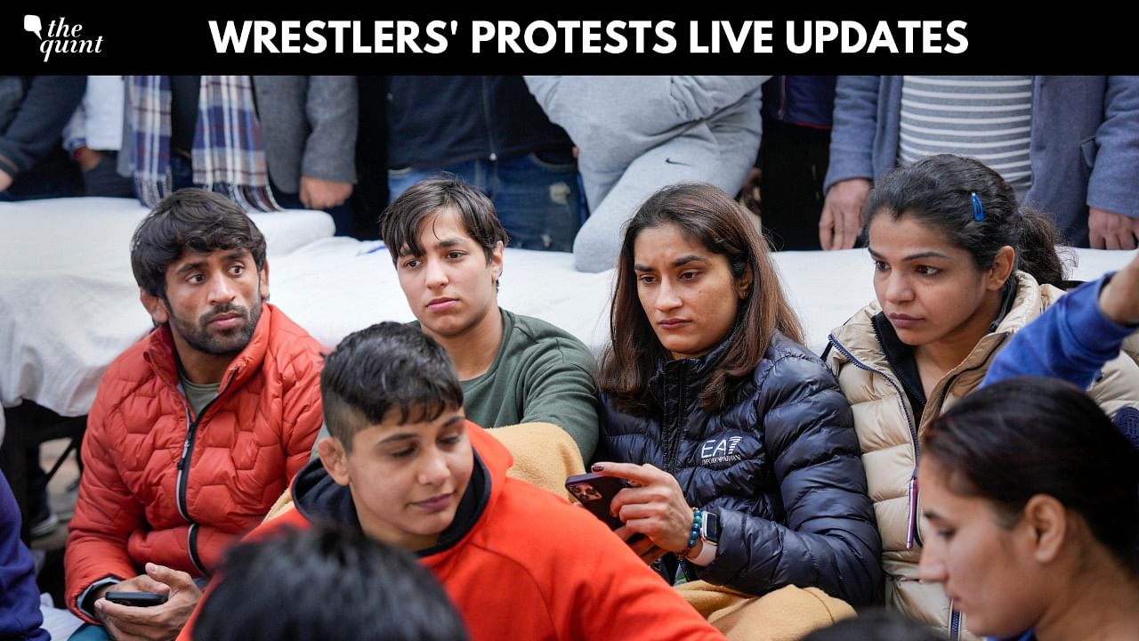 <div class="paragraphs"><p>Wrestlers Protest at Jantar Mantar.</p></div>