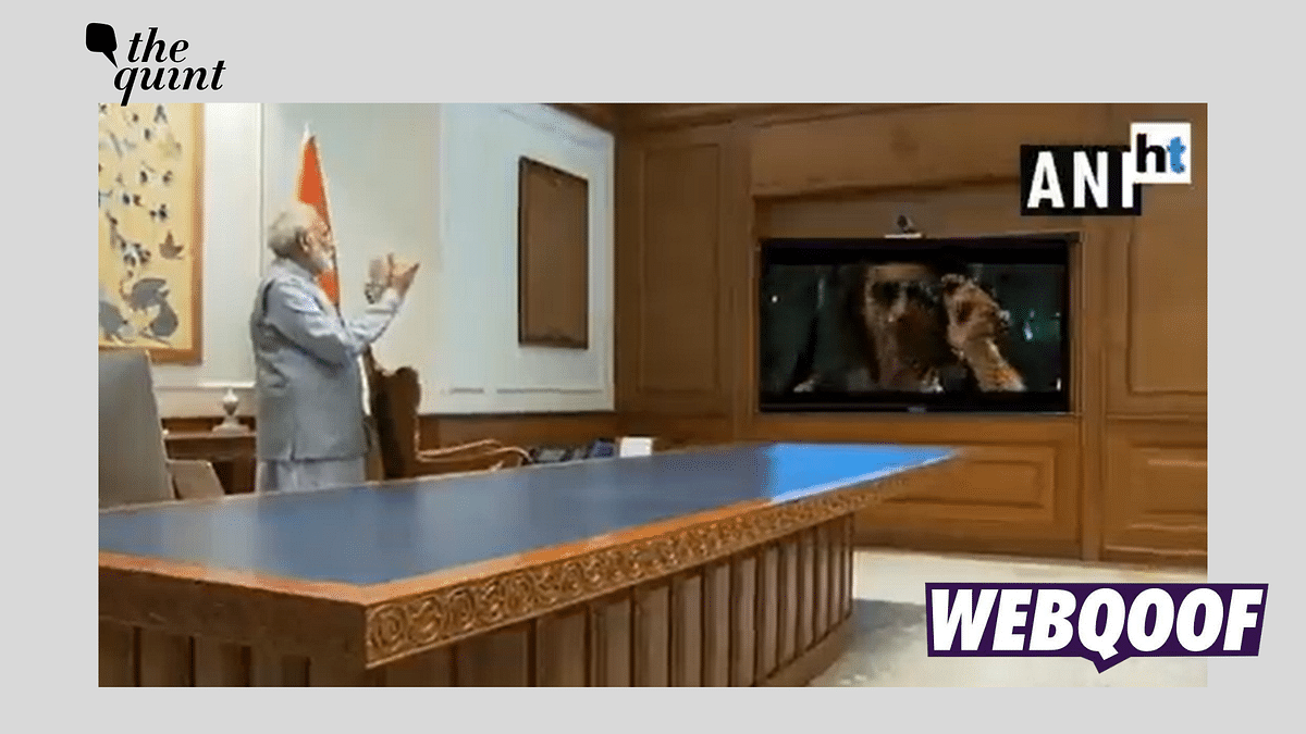 Morphed Video Shared to Claim PM Modi Watching & Enjoying Pathaan's Trailer