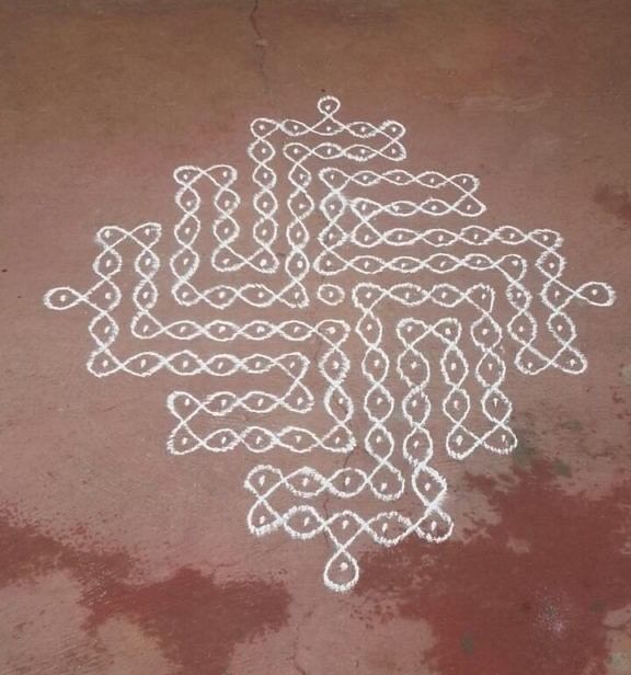 Kolam is drawn around a grid pattern of dots. Here are a few kolam rangoli designs for Pongal 2023.