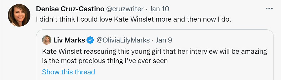 Before Winslet's kind words, the 11-year-old nervously confessed to the actor that it was her first interview.  