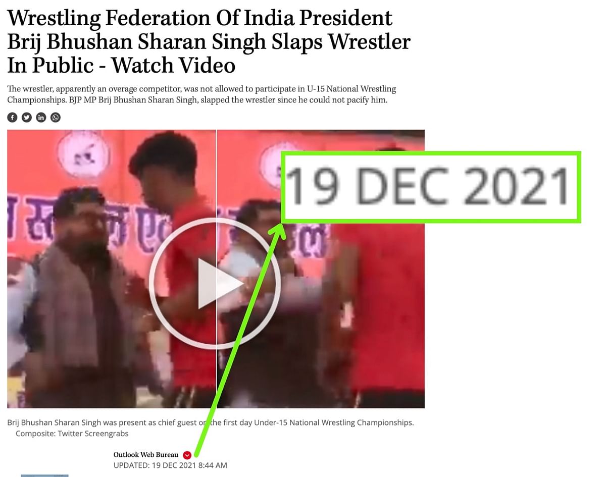 The video dates back to December 2021, when Singh hit a wrestler during an argument in Ranchi, Jharkhand.