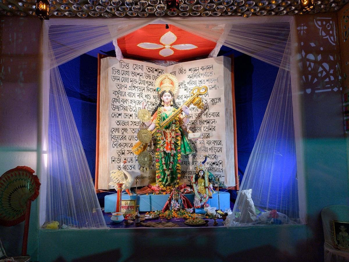 Saraswati Puja Decoration Ideas 2023 - Check out Unique and ...