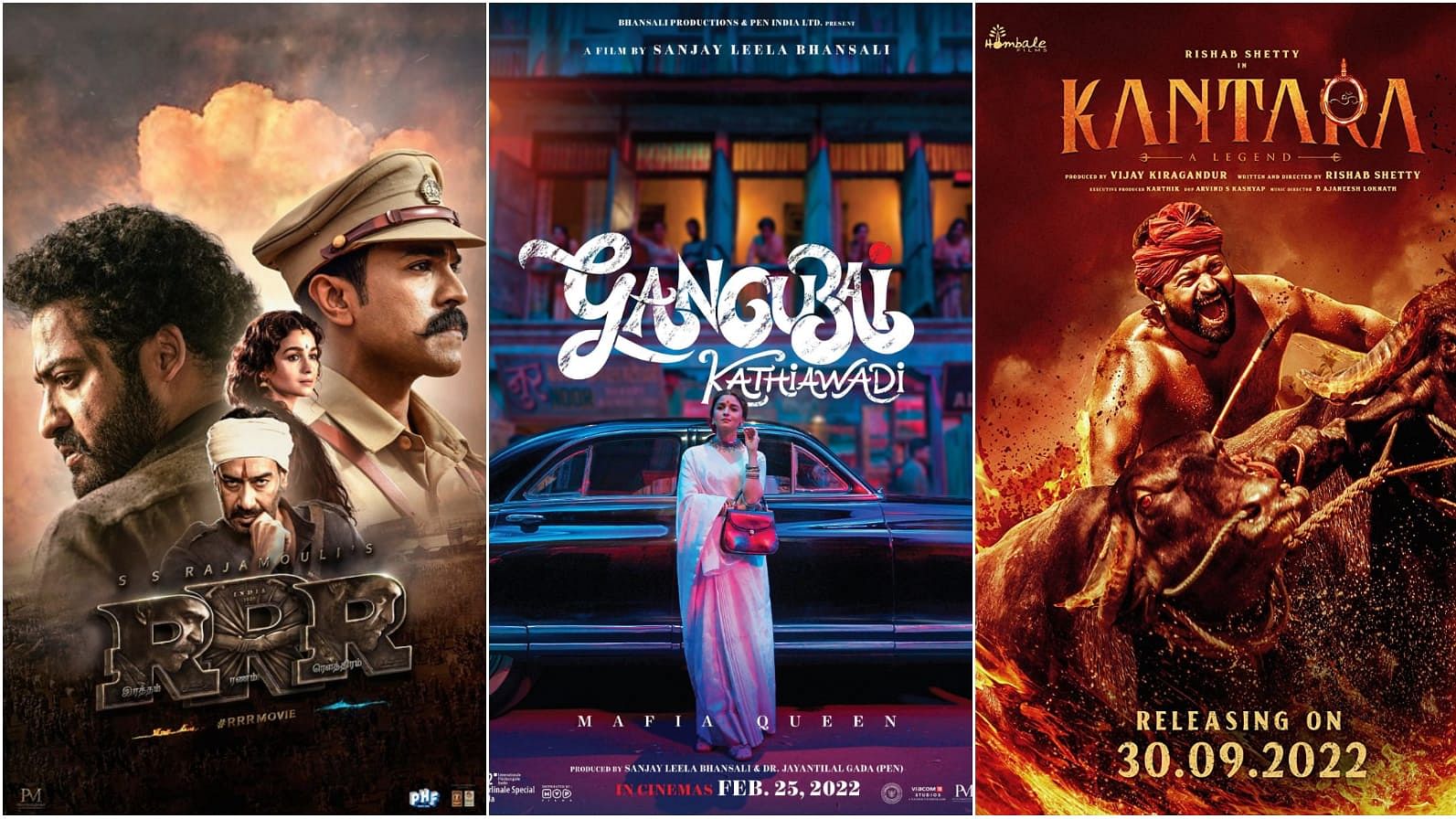<div class="paragraphs"><p>Film posters of<em> RRR, Gangubai Kathiawadi,</em> and<em> Kantara.</em></p></div>