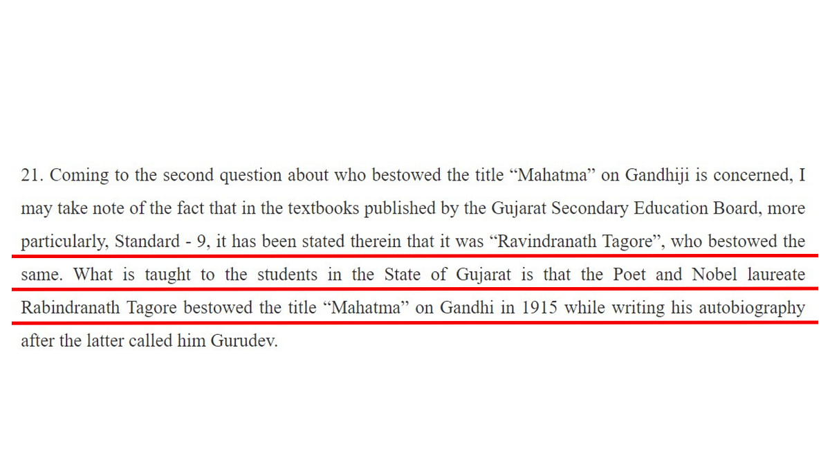 Historical evidence suggests that Pranjivandas Mehta was the first person to refer to MK Gandhi as a 'Mahatma'.