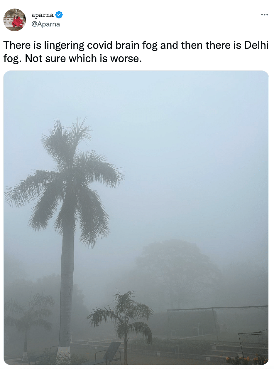 "Delhi fog literally hiding all the "happiness and prosperity" from the new year wishes," wrote a user