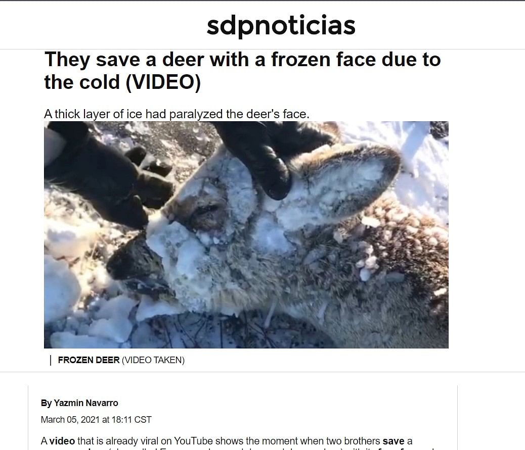 The video has been on the internet since March 2021 and is unrelated to the recent blizzard in the United States.