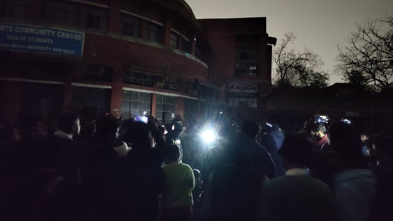 <div class="paragraphs"><p>Some students of the Jawaharlal Nehru University (JNU) on Tuesday, 24 January, alleged that the electricity supply on campus was cut off in the area where the JNU Students' Union (JNUSU) was scheduled to organise a BBC documentary, 'India: The Modi Question.'</p></div>