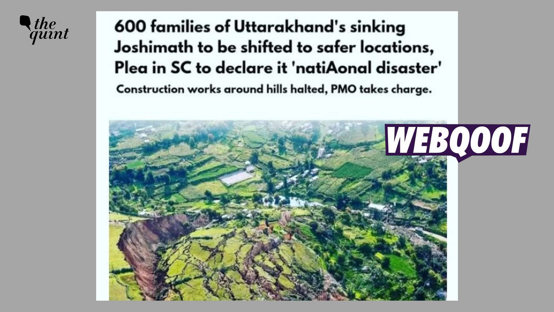<div class="paragraphs"><p>Fact-Check | The picture is not from  Joshimath, Uttarakhand.&nbsp;</p></div>