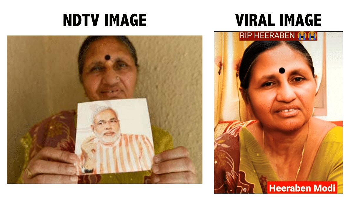 The first three images are of three different women and not PM Modi's mother. 