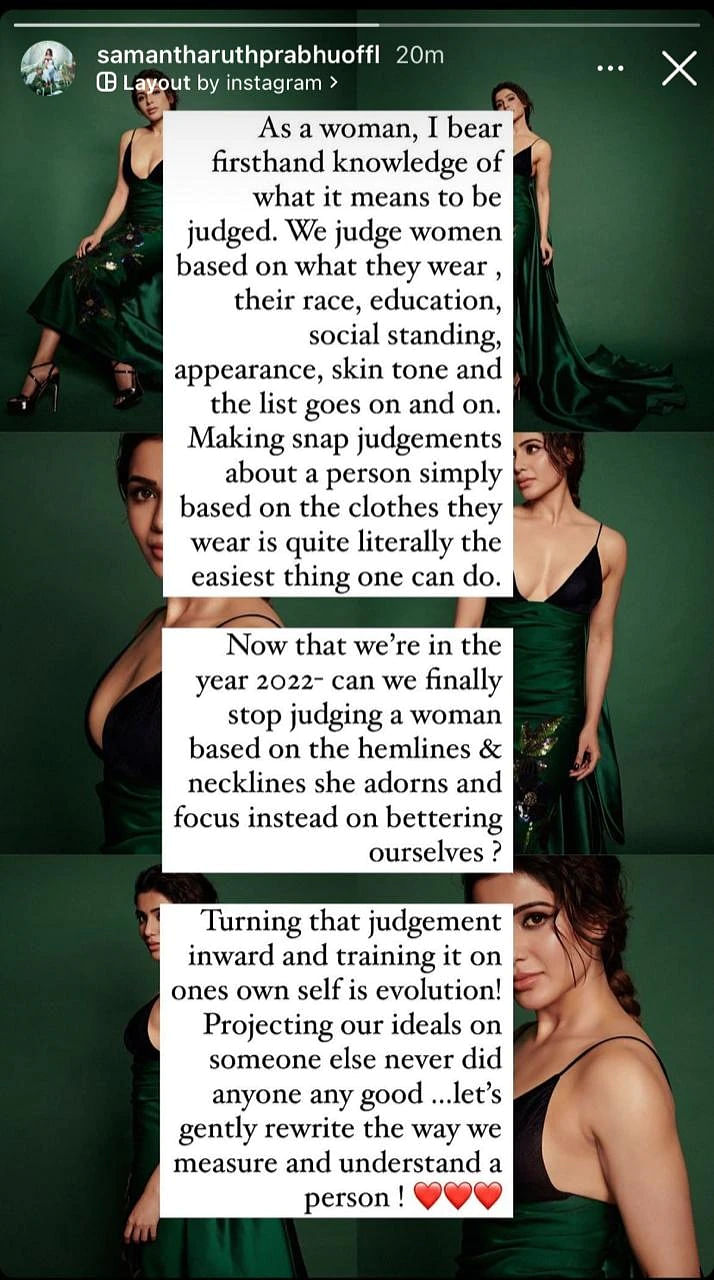 Samantha recently shut down a sexist troll who said that women rise, only to fall again.