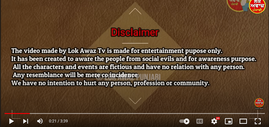 An extended version carried a disclaimer that mentioned the video was made for "entertainment purposes only."