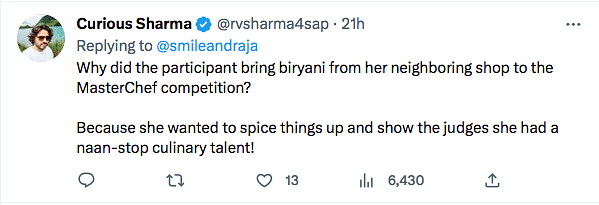 The viral clip shows a woman shocking the judges by getting restaurant-bought biryani to a cooking show audition!