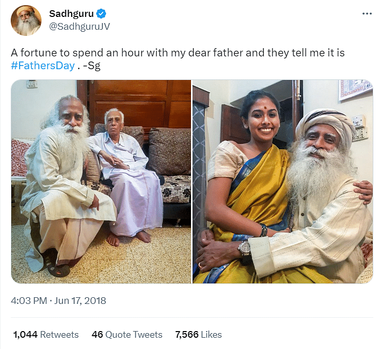 We found that Sadhguru had shared the image in 2018 on the occasion of Father's Day. 