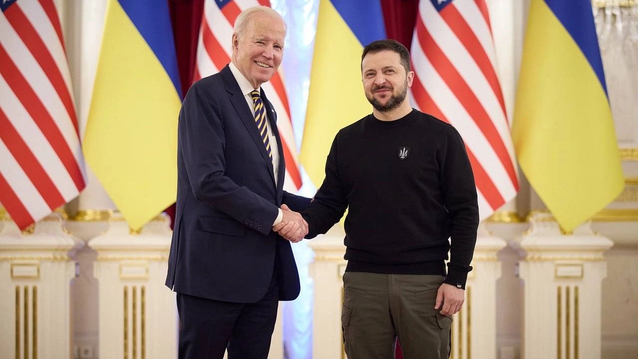 <div class="paragraphs"><p>United States President Joe Biden arrived at Ukraine's capital of Kyiv on Monday, 20 February.</p></div>