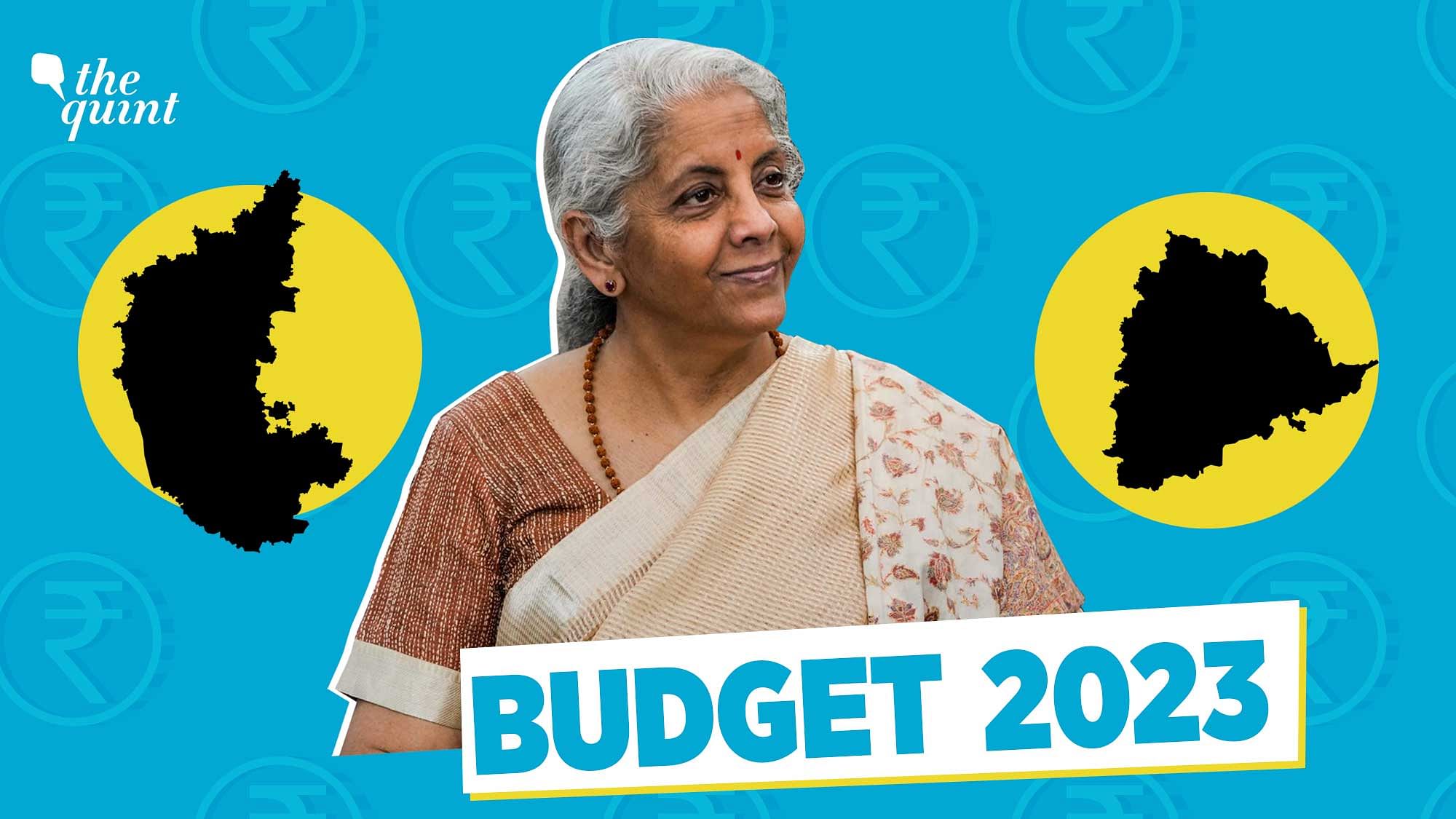 <div class="paragraphs"><p>Karnataka and Telangana, two poll-bound states, find a mention in Nirmala Sitharaman's budget 2023-'24.</p></div>