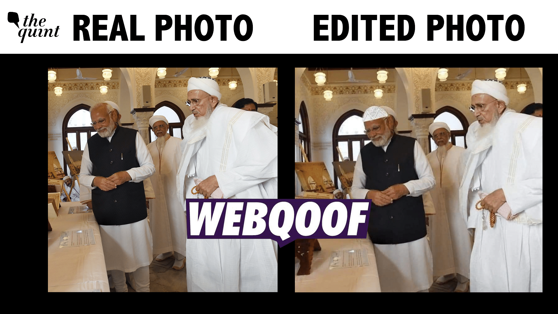 <div class="paragraphs"><p>The photo showing Prime Minister Narendra Modi was edited to include a skullcap.</p></div>