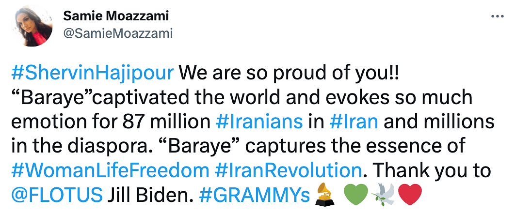 'Baraye' was written by the singer-songwriter Shervin Hajipour in the aftermath of the Iranian protests