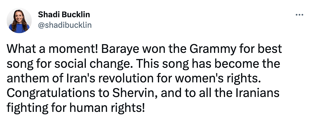 'Baraye' was written by the singer-songwriter Shervin Hajipour in the aftermath of the Iranian protests