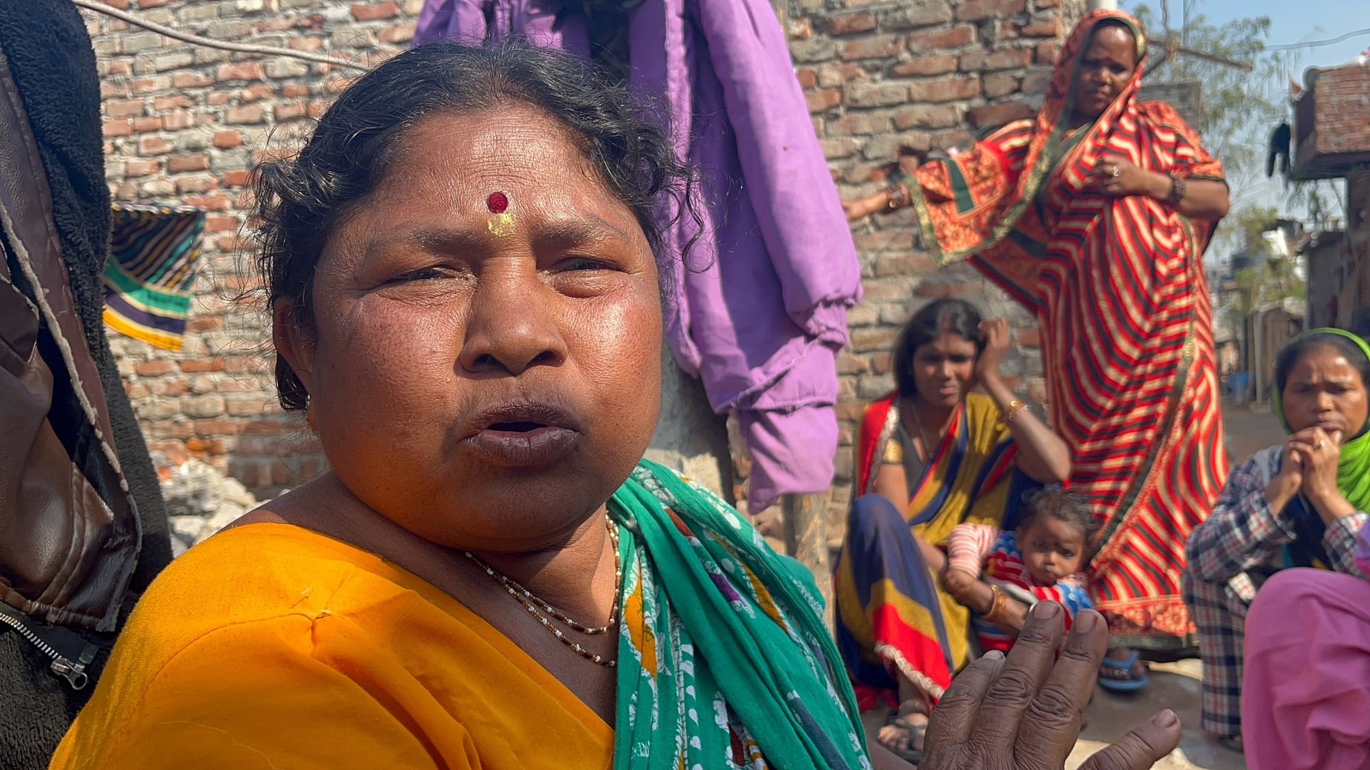 <div class="paragraphs"><p>Sushma Dutt (centre) and many other residents of Tughlakabad village question why the BJP is targeting them.&nbsp;</p></div>