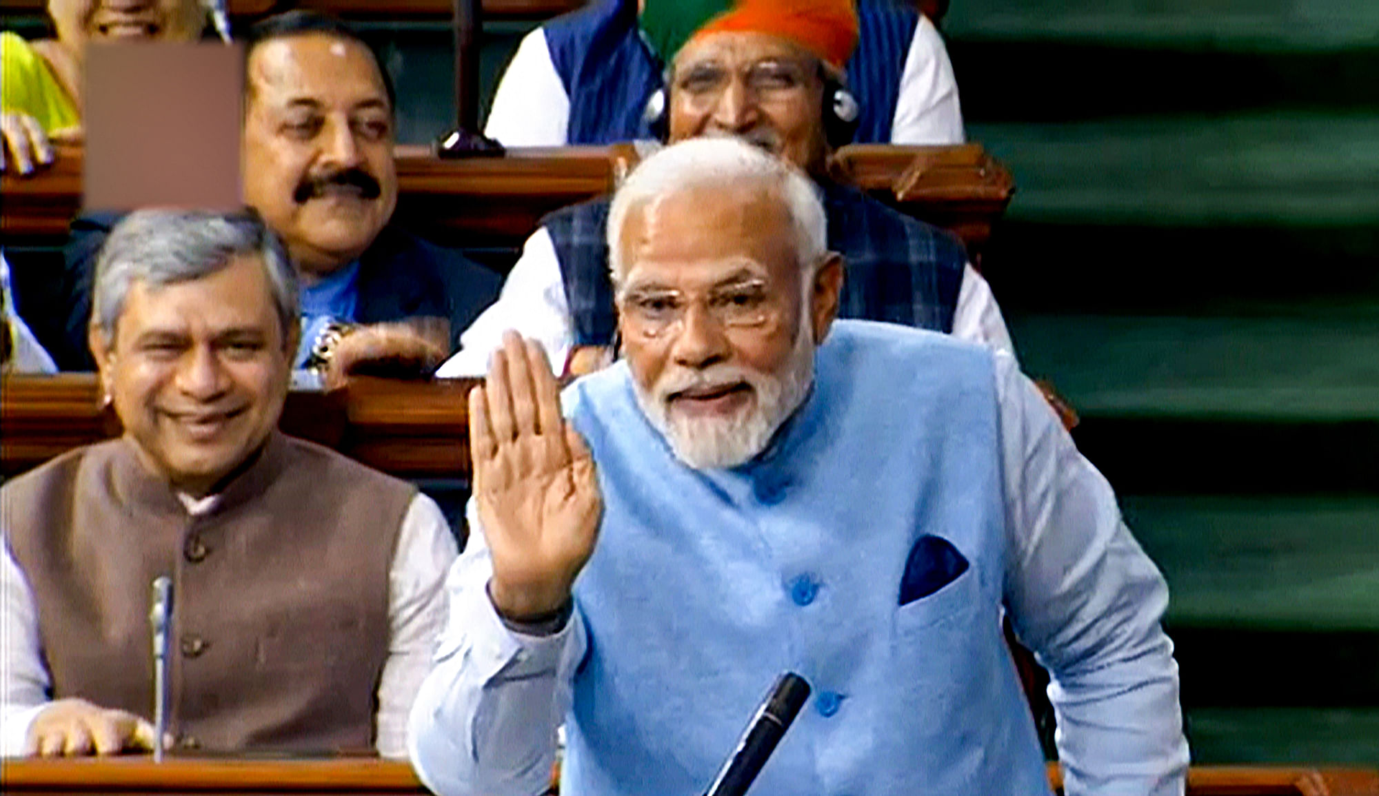 <div class="paragraphs"><p>Prime Minister Narendra Modi hit back at the opposition in the Lok Sabha on 8 February.</p></div>