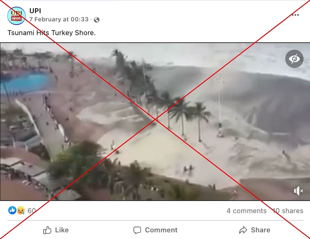 The video dates back to March 2017 and does not show a tsunami in earthquake-hit Turkey.