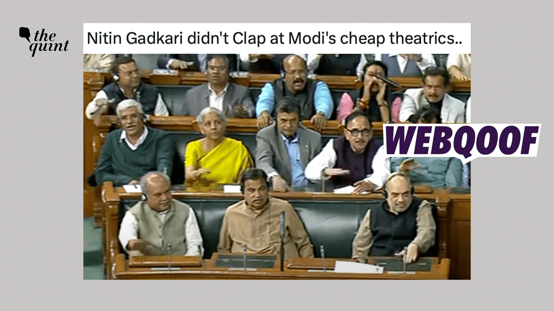 <div class="paragraphs"><p>The edited video is being shared to claim that Nitin Gadkari did not clap during PM Modi's speech.</p></div>