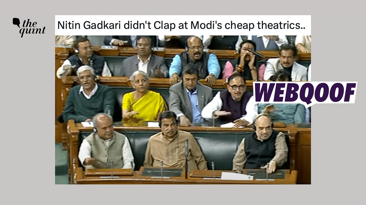 Clipped Video Shared to Claim That Gadkari Didn't Clap During PM Modi’s Speech