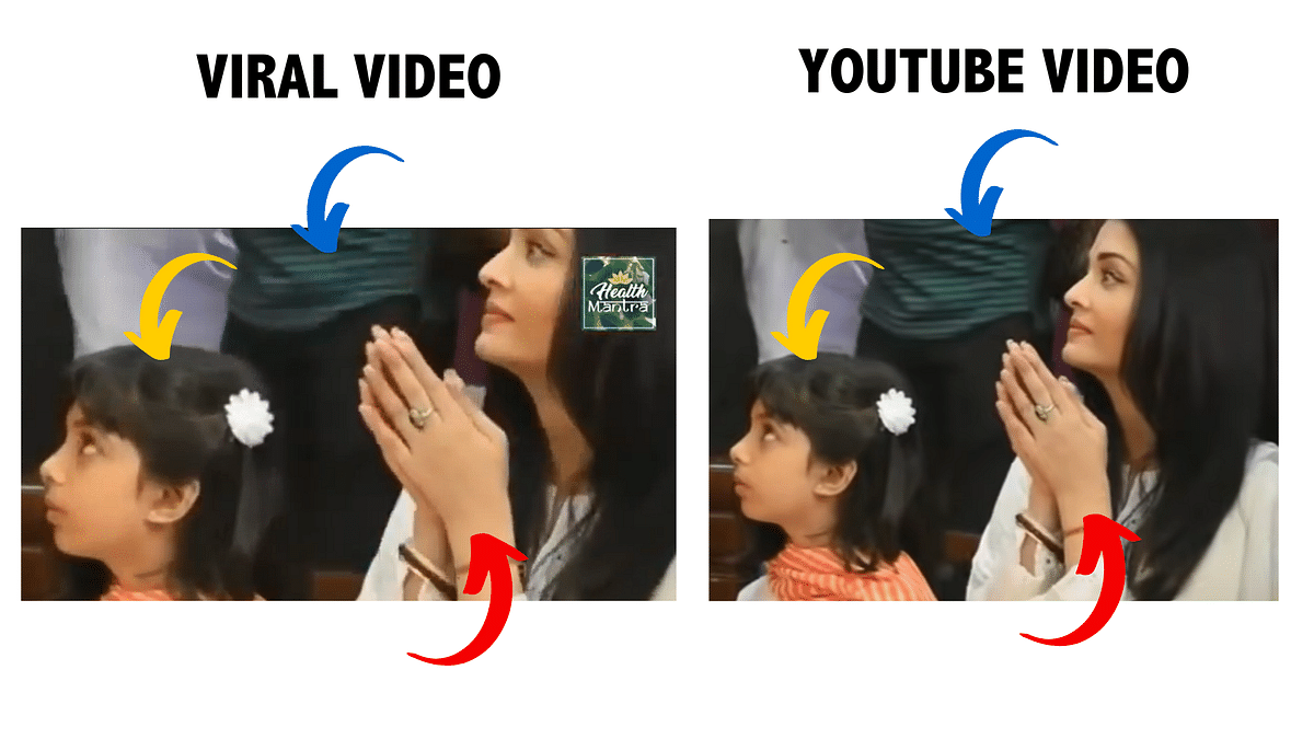 Two different videos have been morphed together to claim that Aishwarya Rai Bachchan met Bageshwar Dham Sarkar.