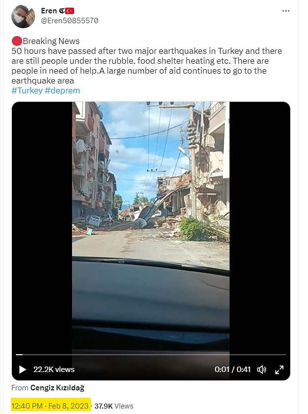 This video shows the destruction caused in Turkey due to the earthquakes.