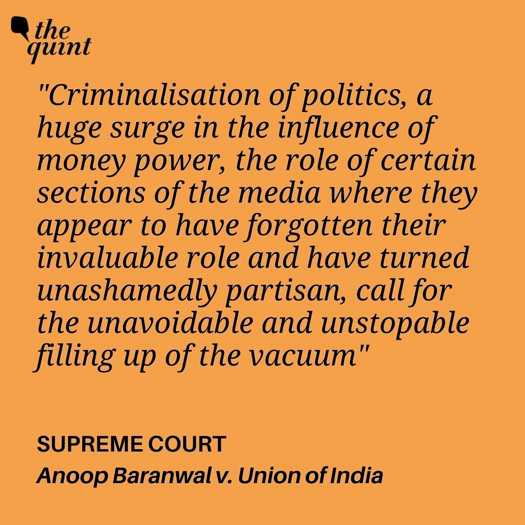 The apex court was of the firm view that the election commission must remain “aloof” from subjugation by executive.