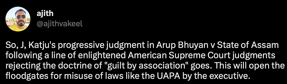 The top court has held that mere membership of a banned organisation is to be considered an offence under UAPA.