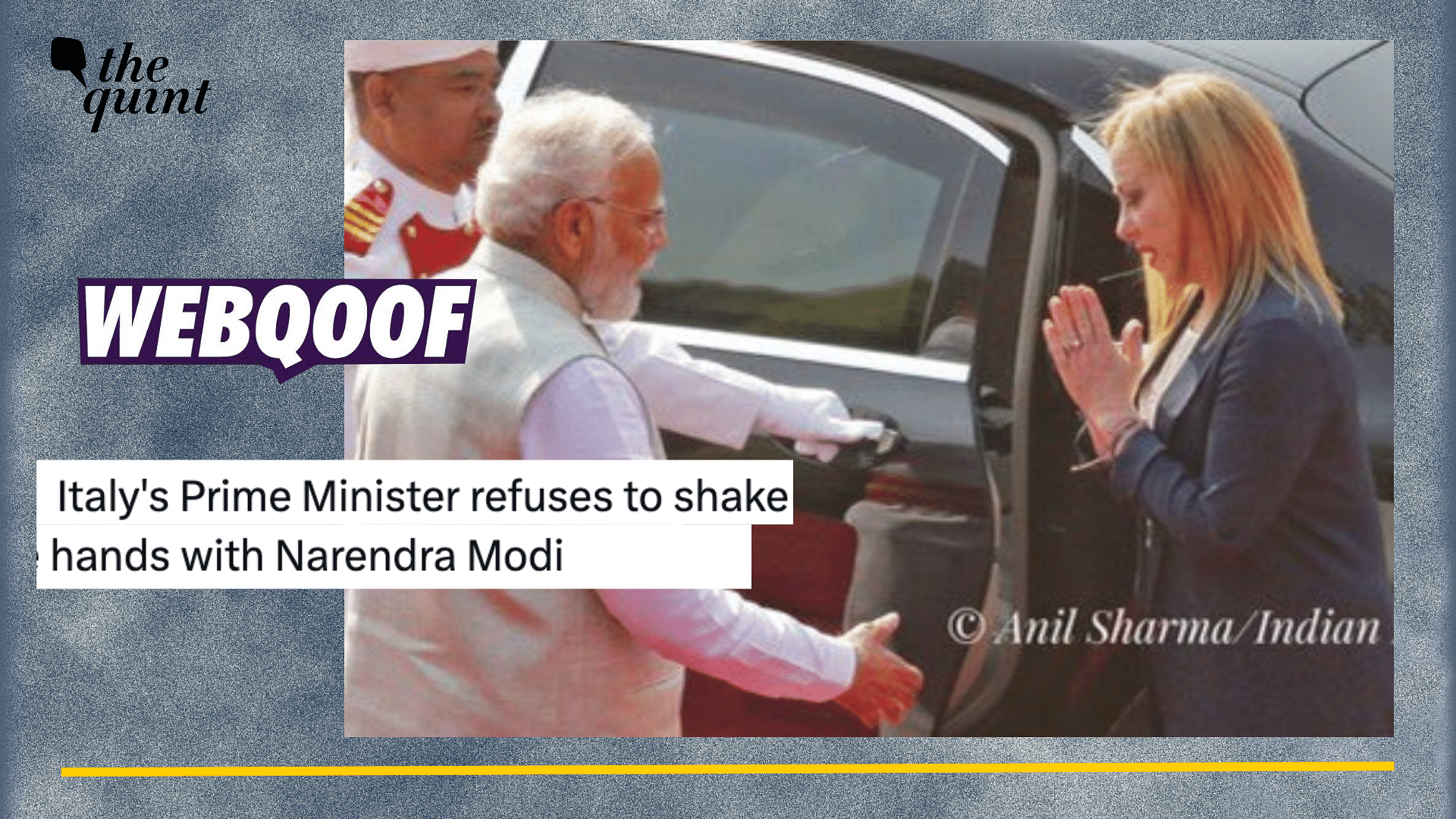 <div class="paragraphs"><p>Fact-Check: PM Modi's photo with PM Meloni shared with misleading claim.</p></div>