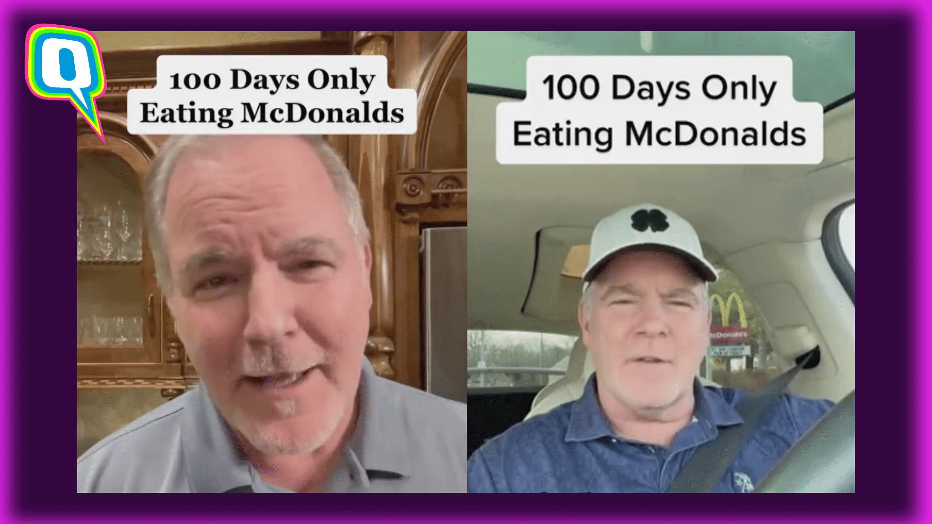 <div class="paragraphs"><p>Kevin Maginnis is on a 100-day challenge to lose weight by only eating 'McDonald's'.</p></div>