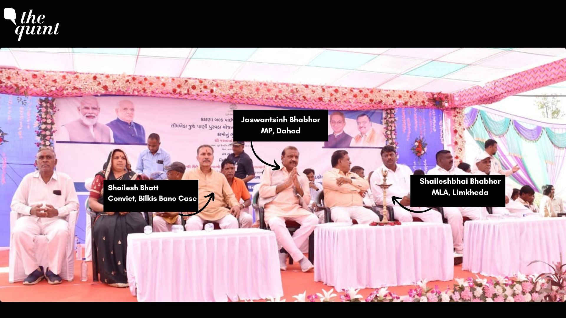 <div class="paragraphs"><p>Bharatiya Janata Party (BJP) MP from Gujarat's Dahod — Jaswantsinh Bhabhor, was seen sharing stage with Shailesh Bhatt — one of the 11 convicts in the 2002 <a href="https://www.thequint.com/topic/bilkis-bano">Bilkis Bano gangrape and murder case</a>.&nbsp;</p></div>
