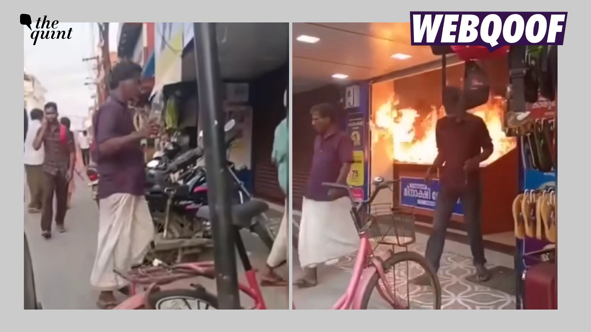 <div class="paragraphs"><p>A video of a man setting a shop on fire in Kerala is being falsely shared as a video from Tamil Nadu.</p></div>