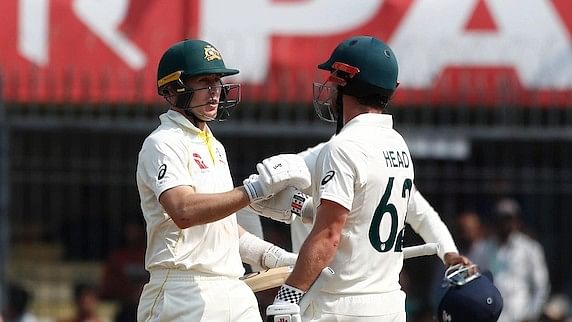 <div class="paragraphs"><p>Marnus Labuschagne of Australia and Travis Head of Australia celebrate the victory in the third Test.</p></div>