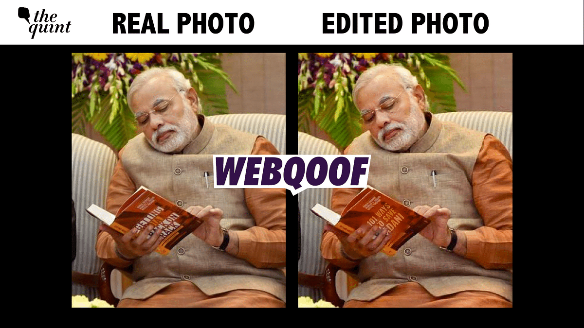 Congress Shares Edited Photo of PM Modi Reading ‘101 Ways To Save Adani'