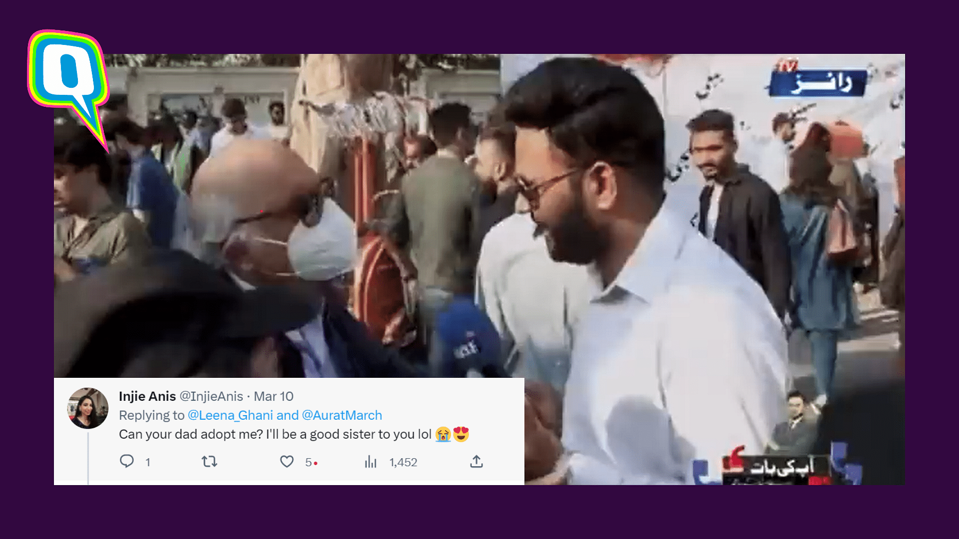 <div class="paragraphs"><p>Viral: Pakistani Dad Schools Reporter At Aurat March; Netizens Laud Him</p></div>