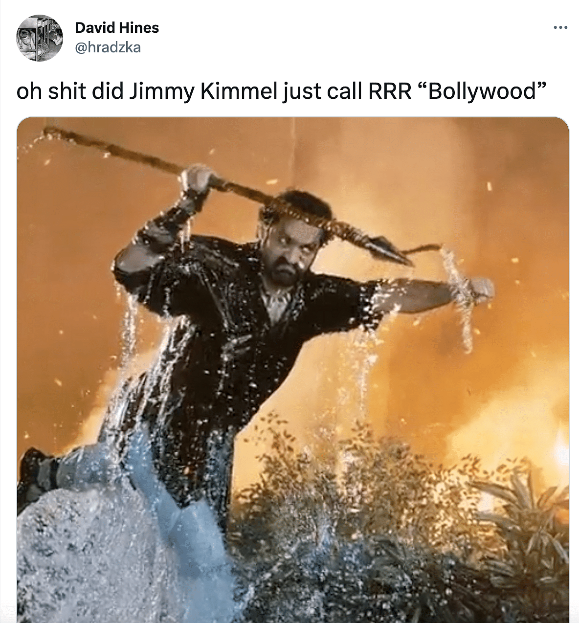 Netizens quickly pointed out that 'RRR' is a Telugu-language movie, and not a Bollywood film.