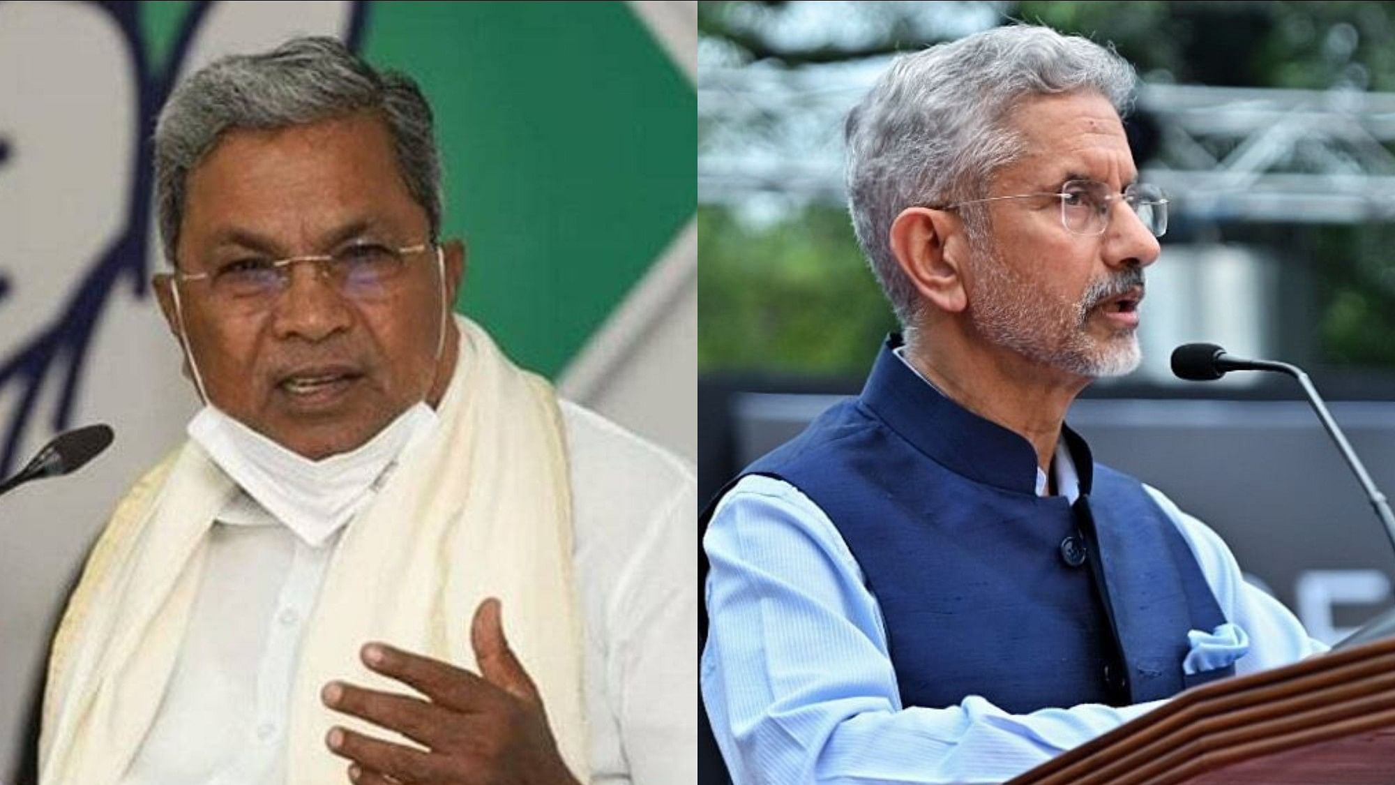 <div class="paragraphs"><p>Siddaramaiah (left) and S Jaishankar.&nbsp;</p></div>