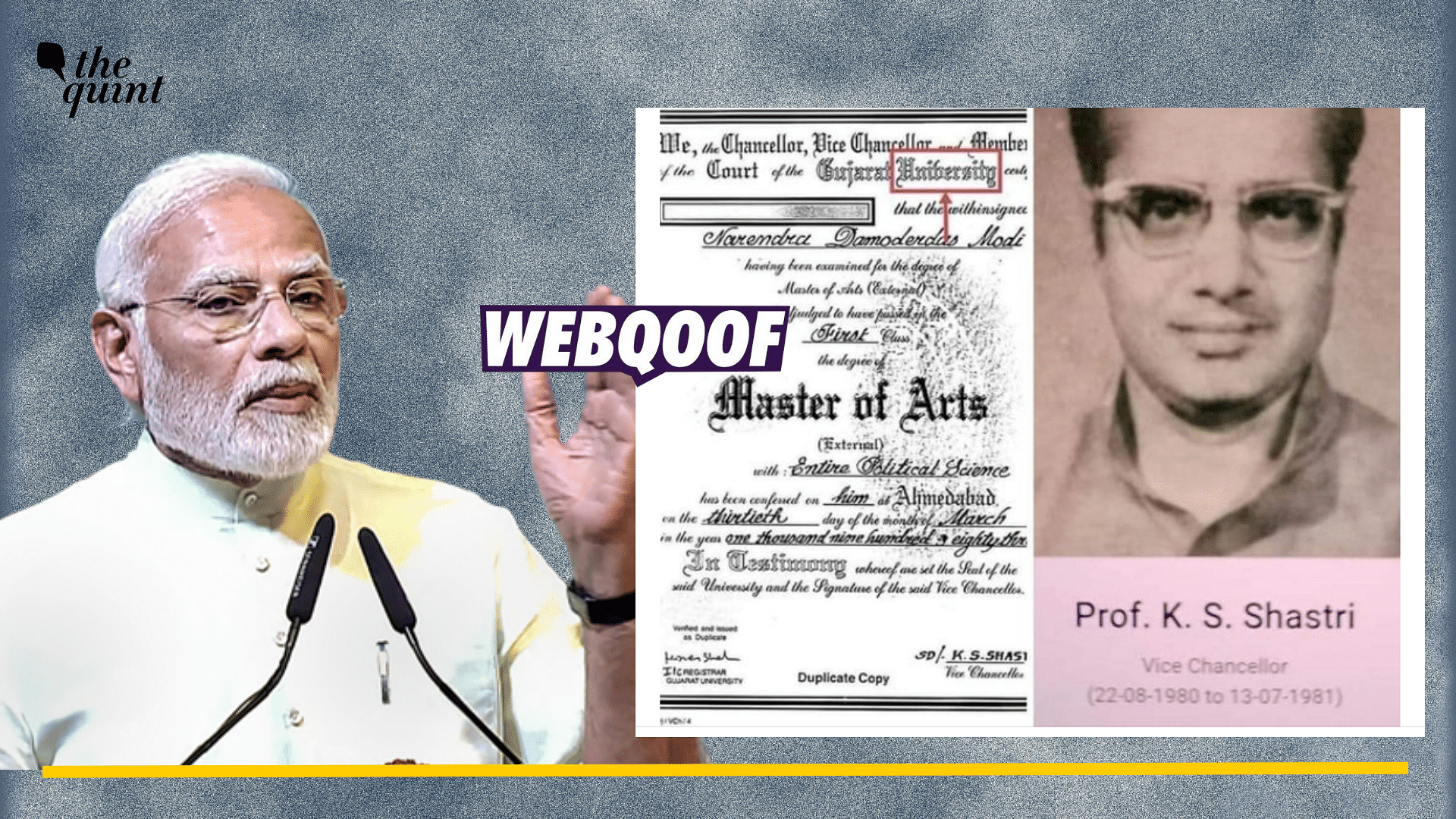 <div class="paragraphs"><p>Fact-Check: The claim that the person who signed PM Modi's certificate was dead in 1981is false.</p></div>