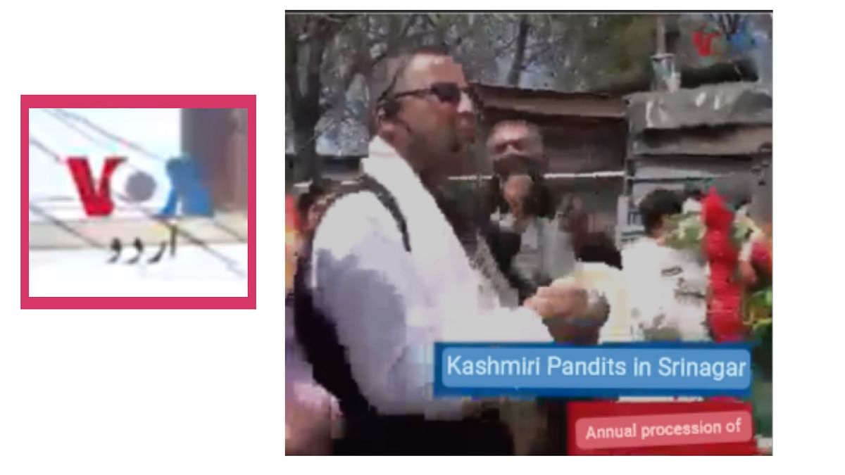 The video shows Kashmiri Pandits celebrating Ram Navami in Jammu and Kashmir's Srinagar.