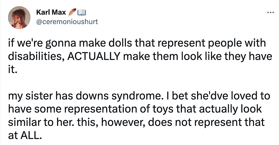 Mattel partnered with National Down Syndrome Society (NDSS) and created it's first Barbie with Down's syndrome