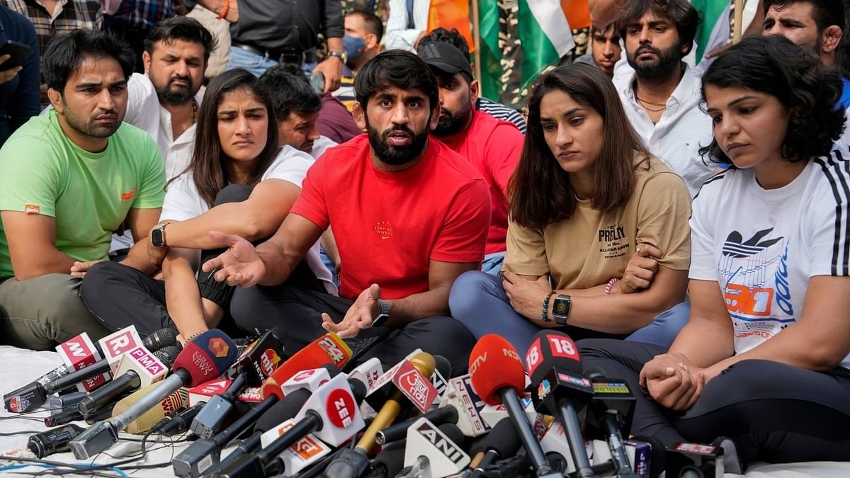 In Photos: Indian Wrestlers Protest Alleged Sexual Harassment at Jantar Mantar