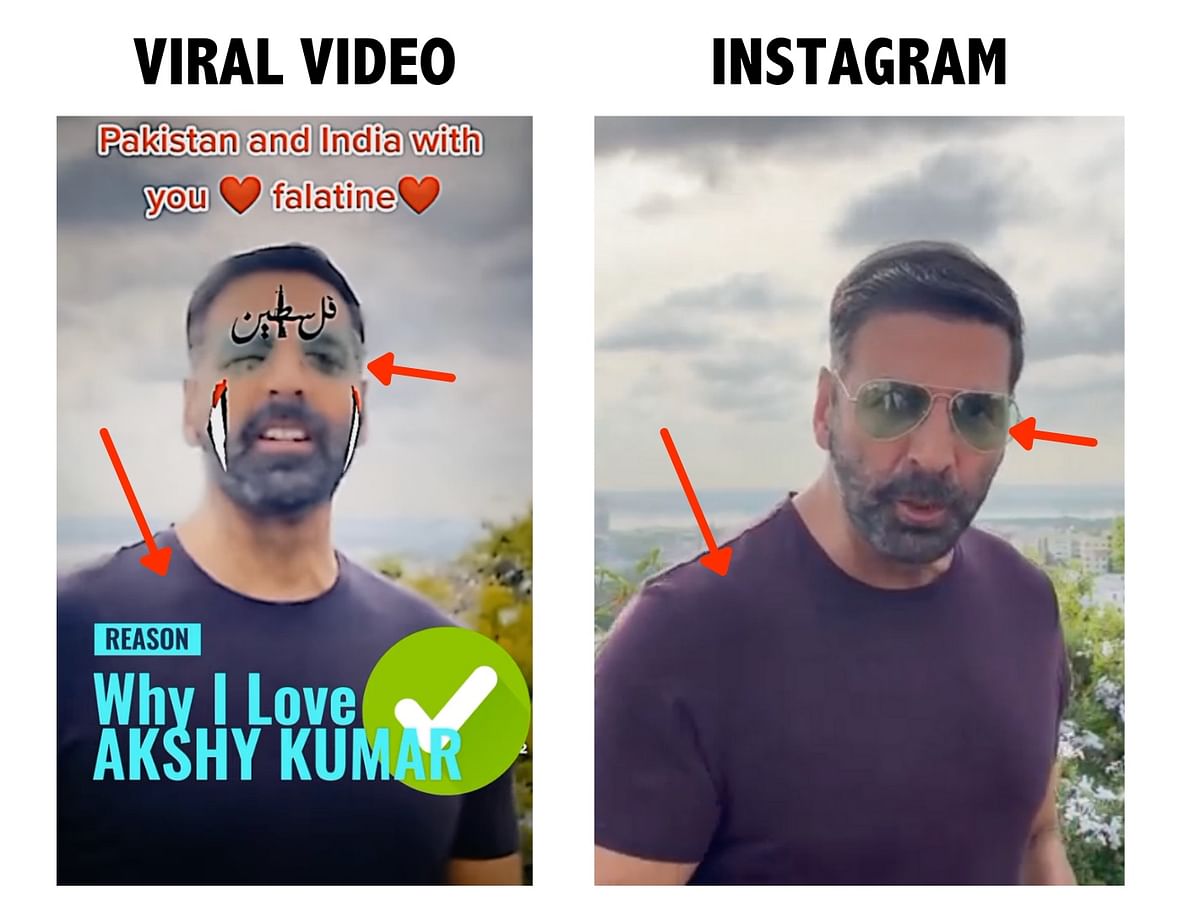 We found that both videos were altered to include audio of Akshay Kumar supporting Palestinians.