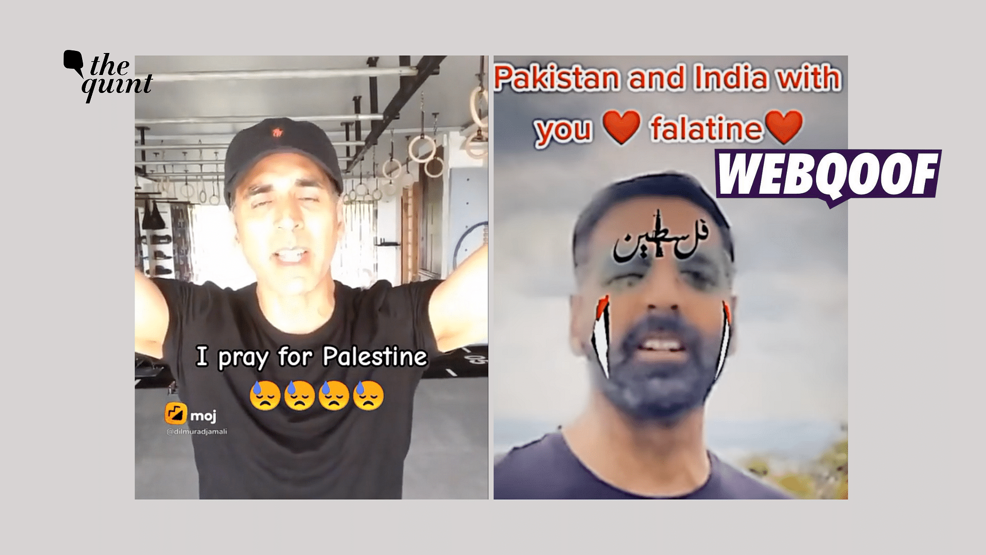 <div class="paragraphs"><p>Two videos are being shared to claim that Akshay Kumar expressed support for Palestinians.</p></div>